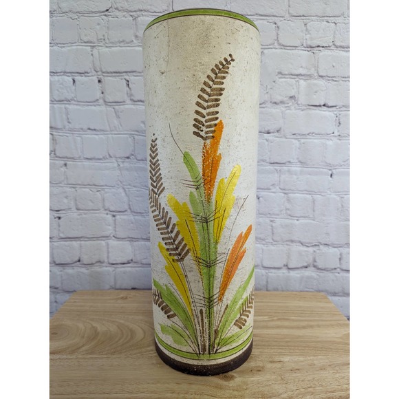 MCM Rosenthal Netter Italy Pottery Vase with Wild Flower Design 16"